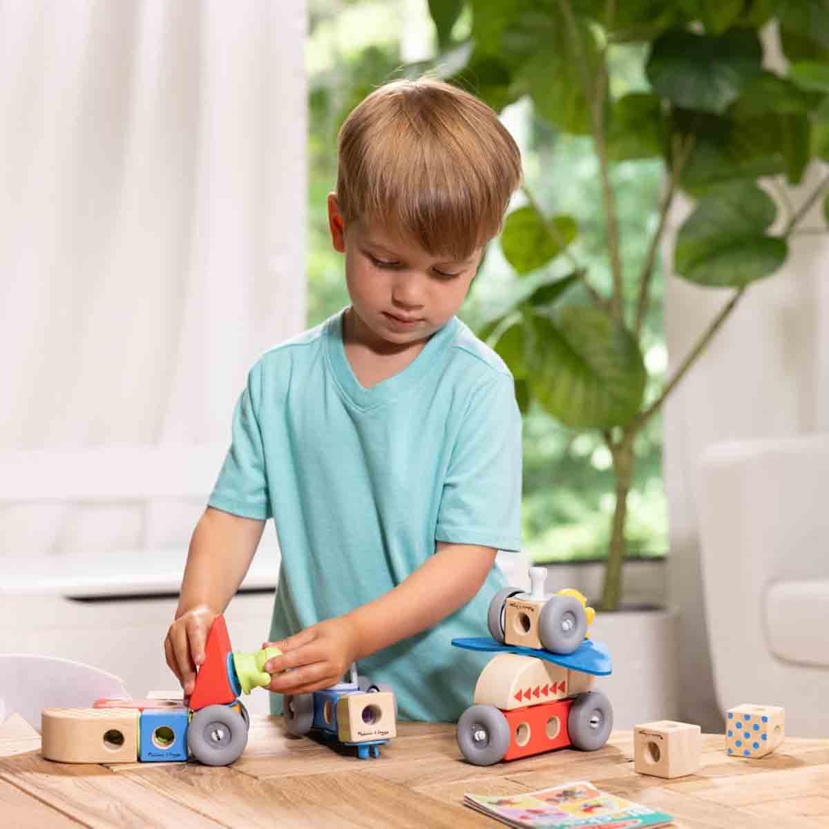 Melissa & Doug Blockables Vehicles Playset Unisex, 3-4 Years