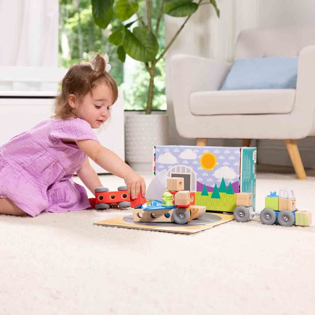 Melissa & Doug Blockables Vehicles Playset Unisex, 3-4 Years