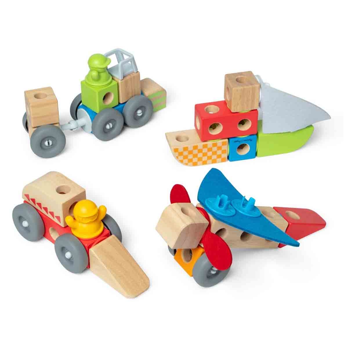 Melissa & Doug Blockables Vehicles Playset Unisex, 3-4 Years