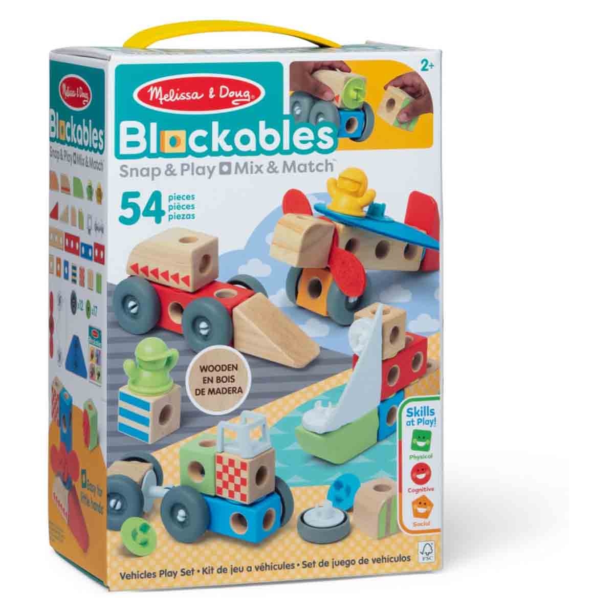 Melissa & Doug Blockables Vehicles Playset Unisex, 3-4 Years