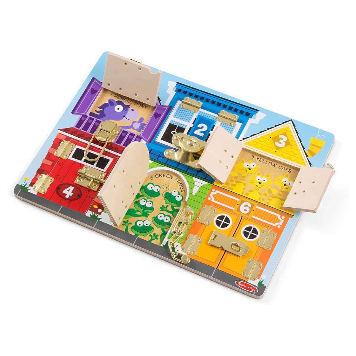 Melissa & Doug Latches Wooden Activity Board Game Unisex, 3-4 Years