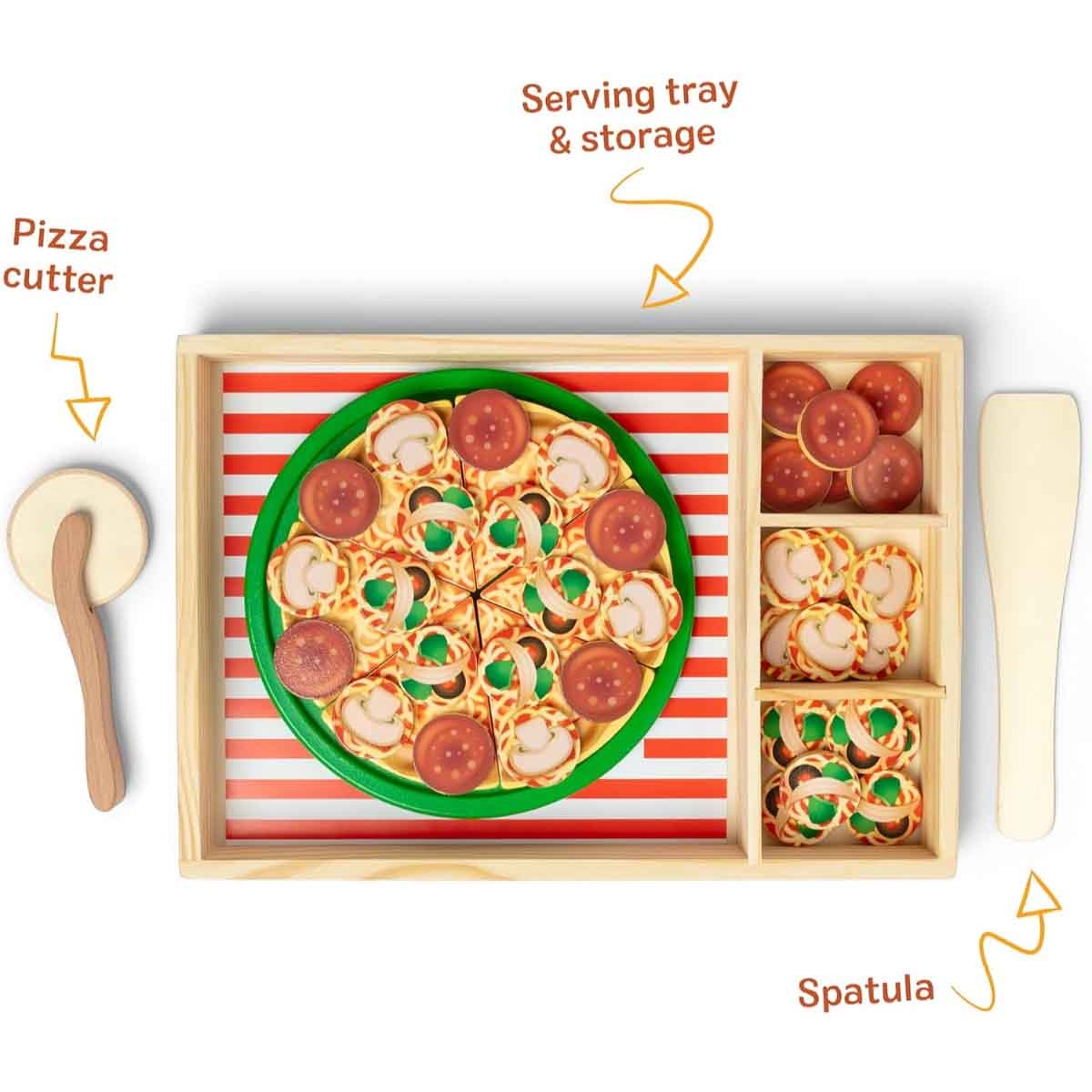 ميليسا آند دوغ مجموعة طعام لعب — بيتزا بارتي للجنسين، عمر 3-4 سنوات