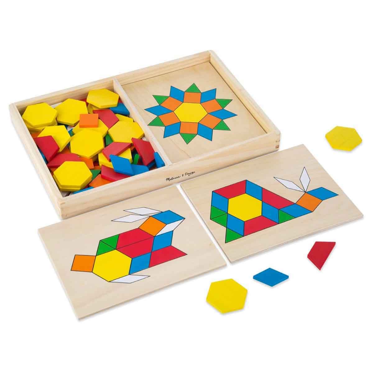 Melissa & Doug Pattern Blocks and Boards Set Unisex, 3-4 Years