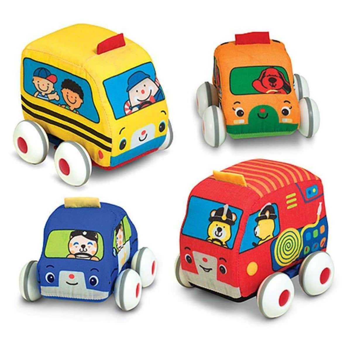 Melissa & Dough Pull-Back Town Vehicles Toddler, 0-2 Years, Pack of 4