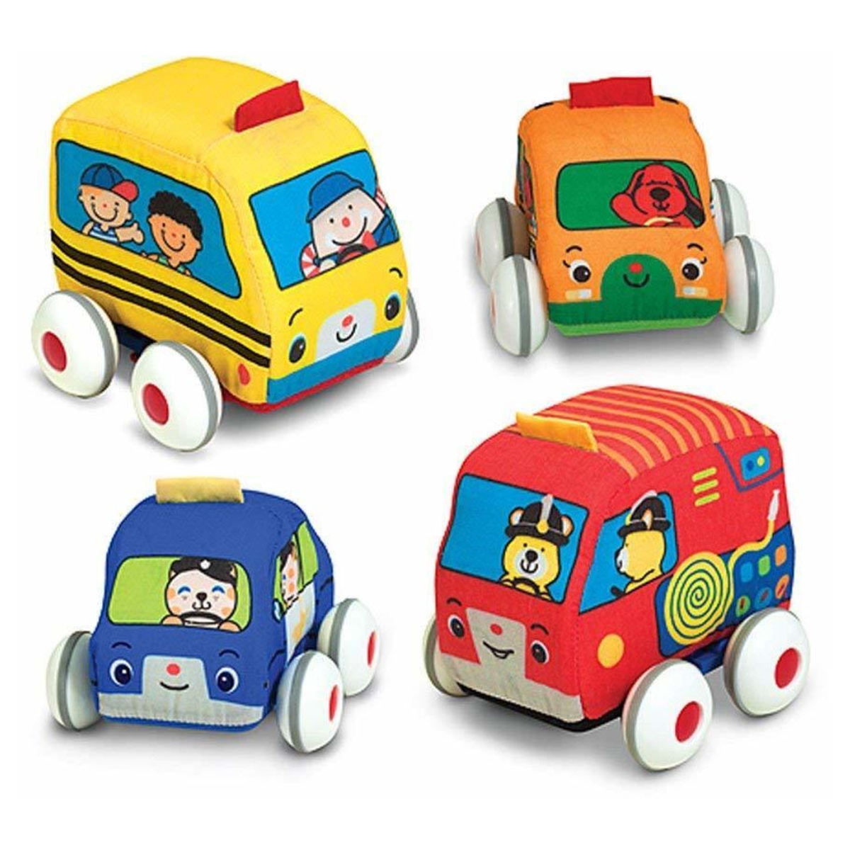 Melissa & Dough Pull-Back Town Vehicles Toddler, 0-2 Years, Pack of 4