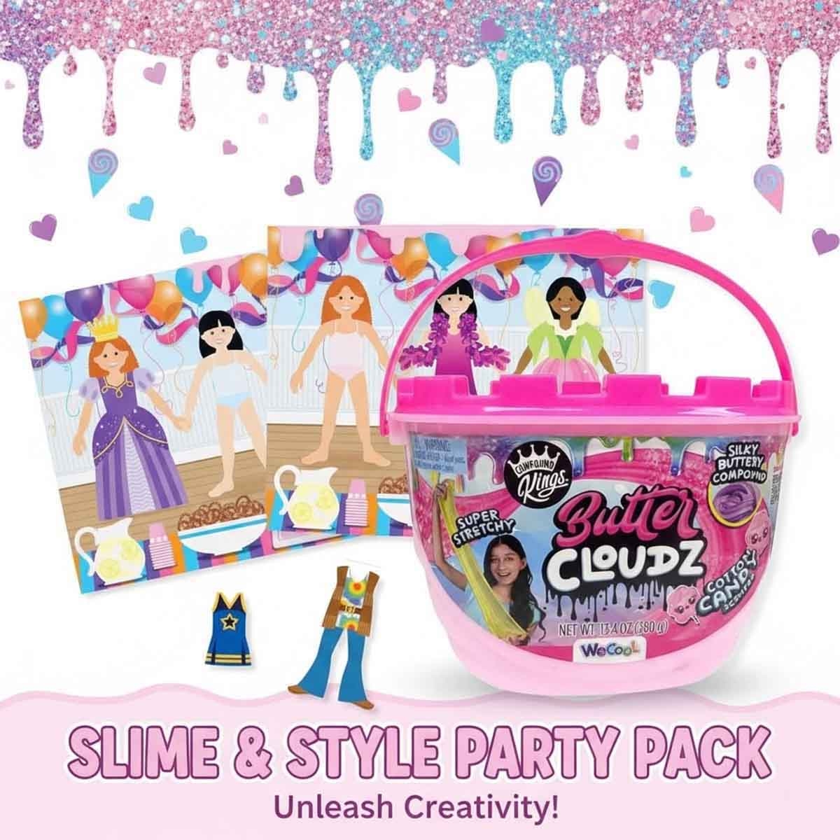 Melissa & Doug Reusable Sticker Pad & Compound Kings Cotton Candy Slime Bundle Pack Unisex, 5-7 Years