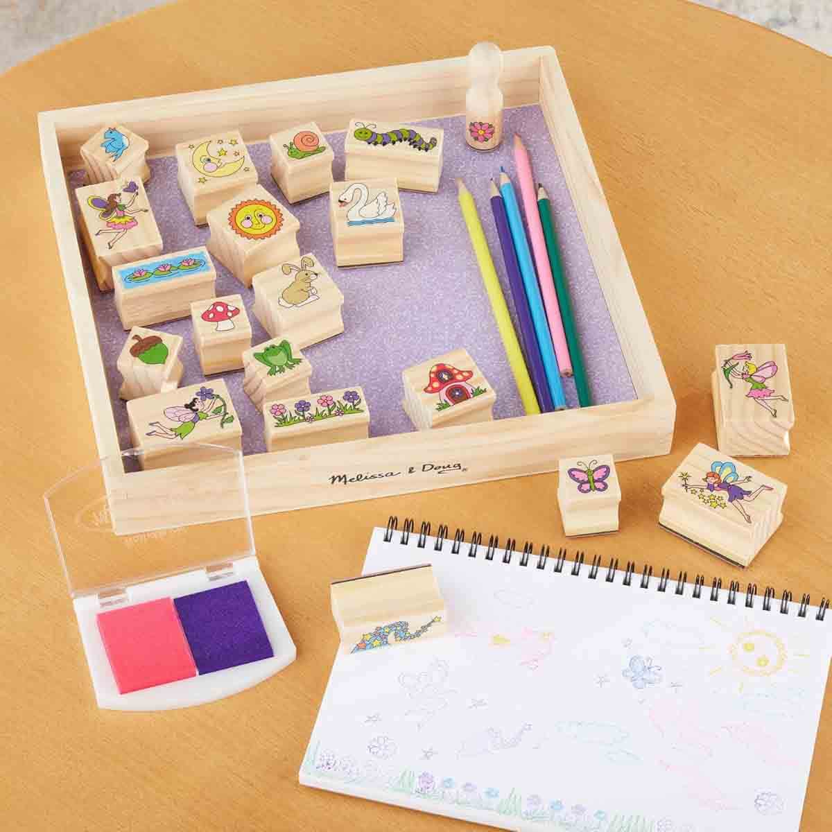 Melissa & Doug Stamp-A-Scene Fairy Garden Playset Unisex, 5-7 Years