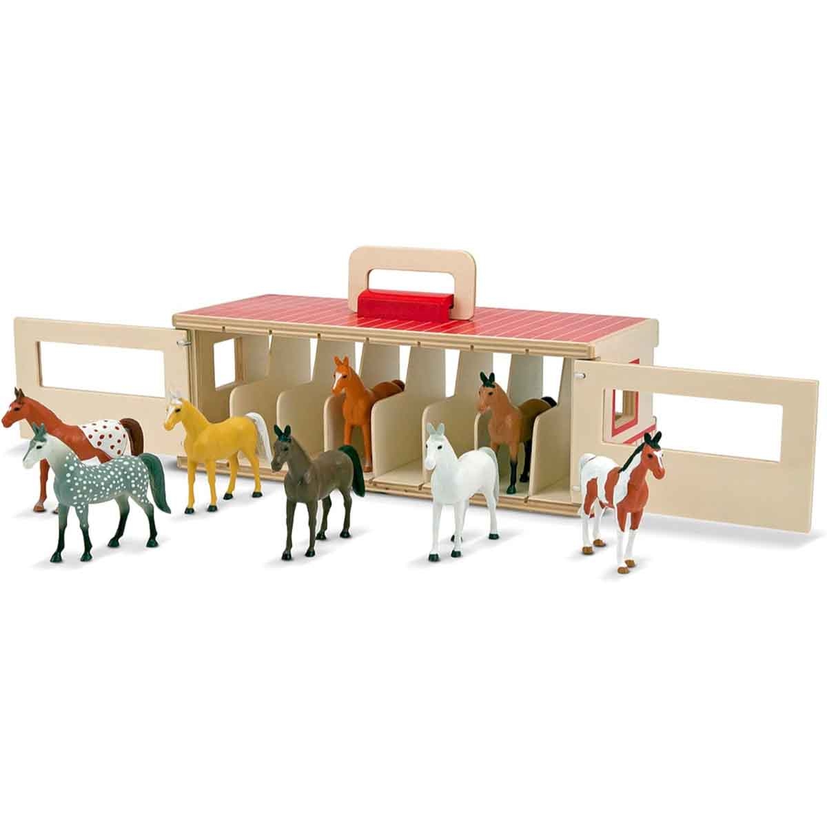 Melissa & Doug Take Along Show Horse Stable Play Set Unisex, 3-4 Years