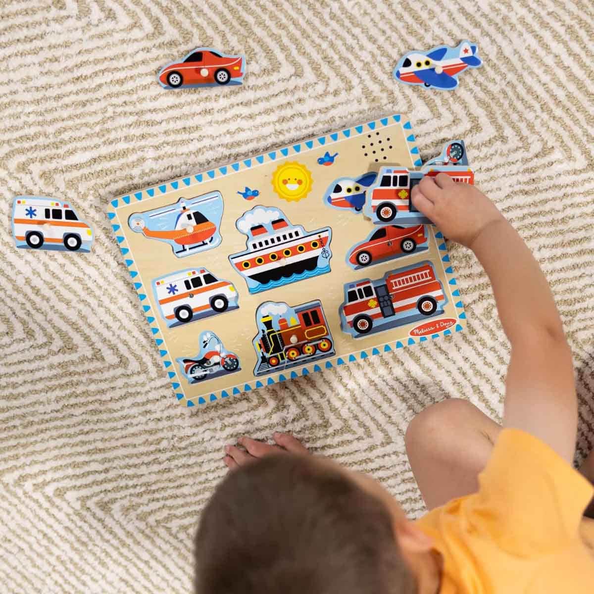Melissa & Doug Vehicles Sound Puzzle Unisex, 3-4 Years