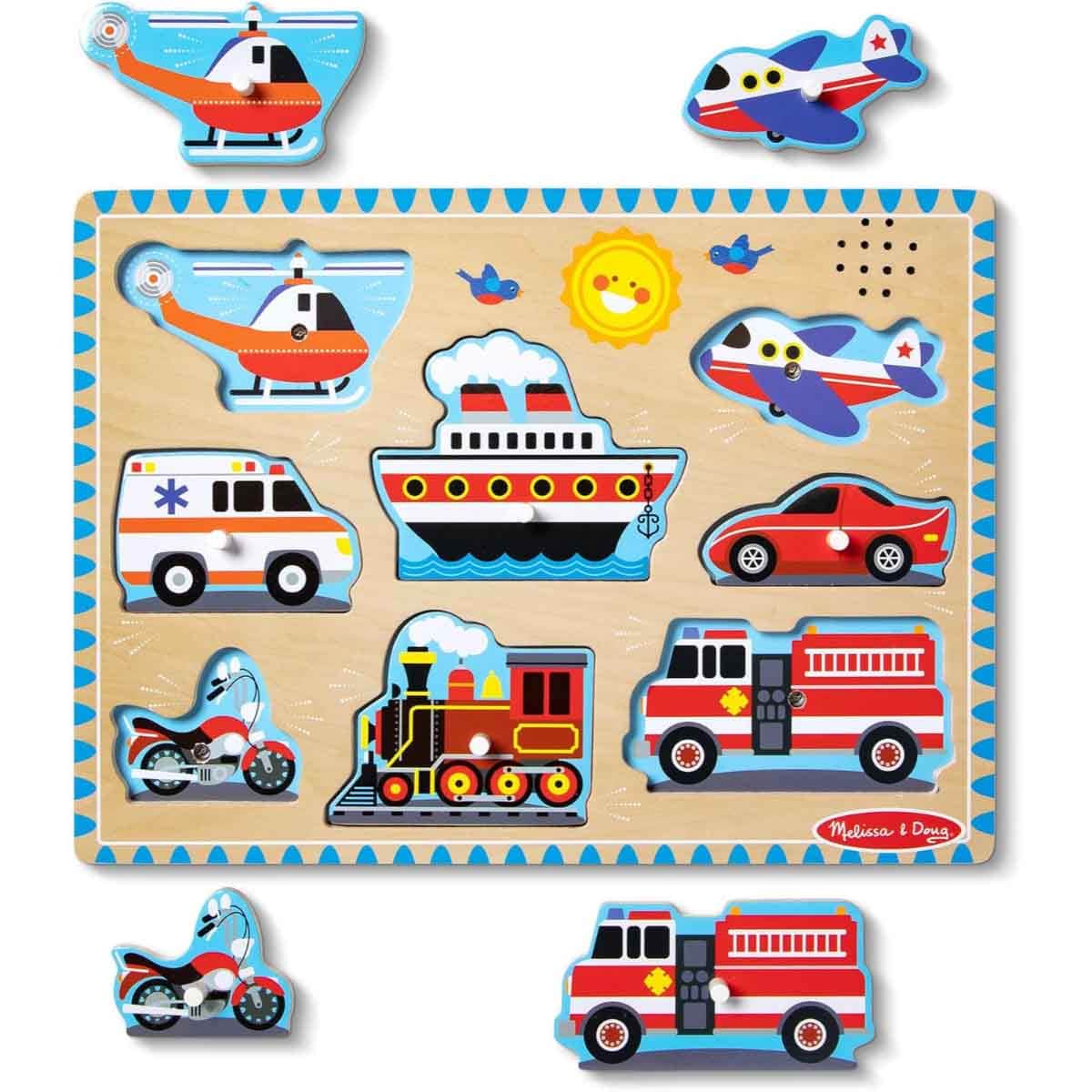 Melissa & Doug Vehicles Sound Puzzle Unisex, 3-4 Years