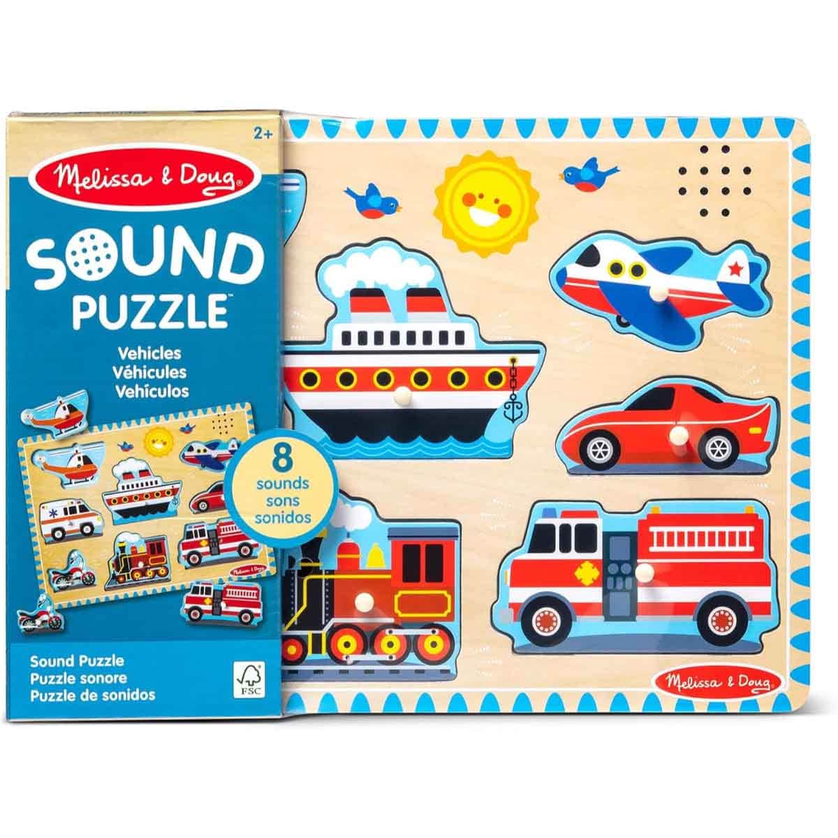 Melissa & Doug Vehicles Sound Puzzle Unisex, 3-4 Years