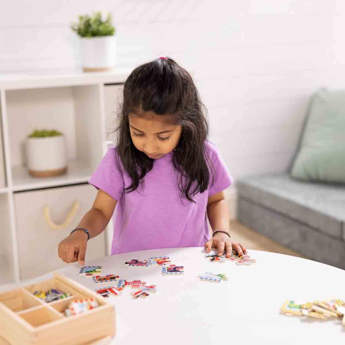 Melissa & Doug Vehicles Themed Wooden Jigsaw Puzzle Unisex, 3-4 Years, Pack of 4