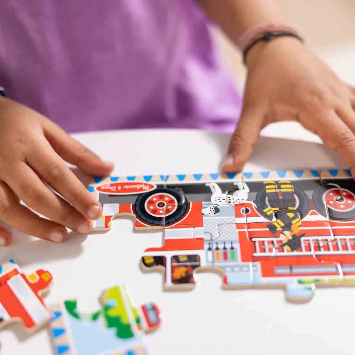 Melissa & Doug Vehicles Themed Wooden Jigsaw Puzzle Unisex, 3-4 Years, Pack of 4