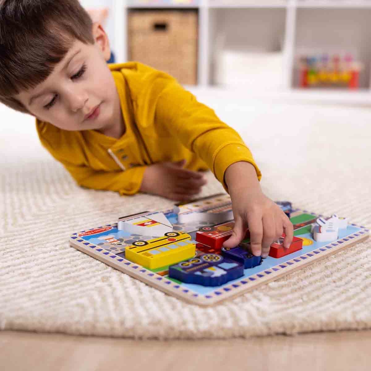 Melissa & Doug Vehicles Wooden Chunky Puzzle Unisex, 3-4 Years