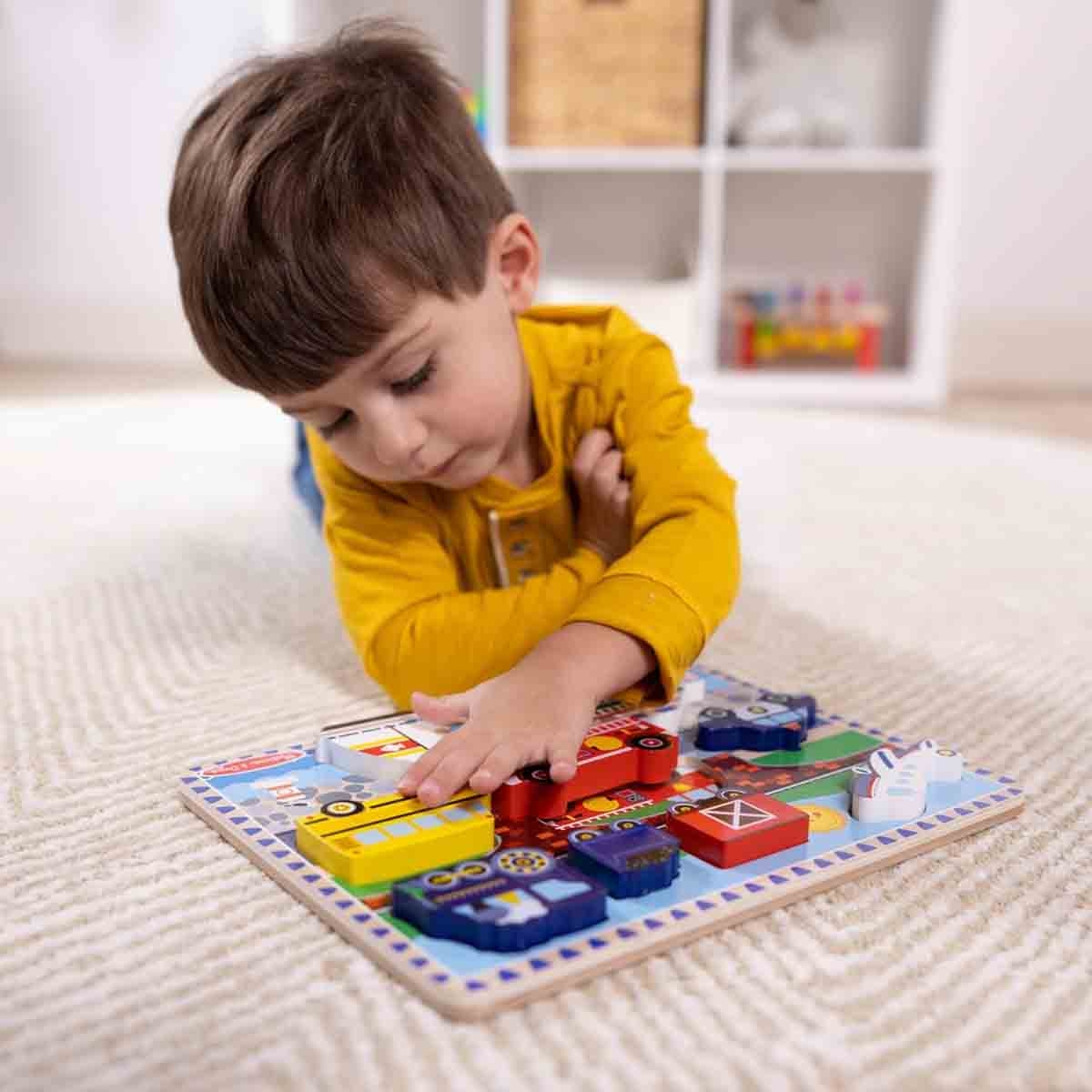 Melissa & Doug Vehicles Wooden Chunky Puzzle Unisex, 3-4 Years