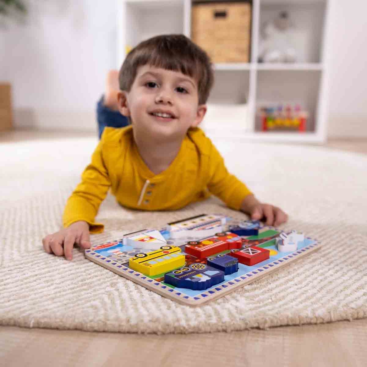 Melissa & Doug Vehicles Wooden Chunky Puzzle Unisex, 3-4 Years