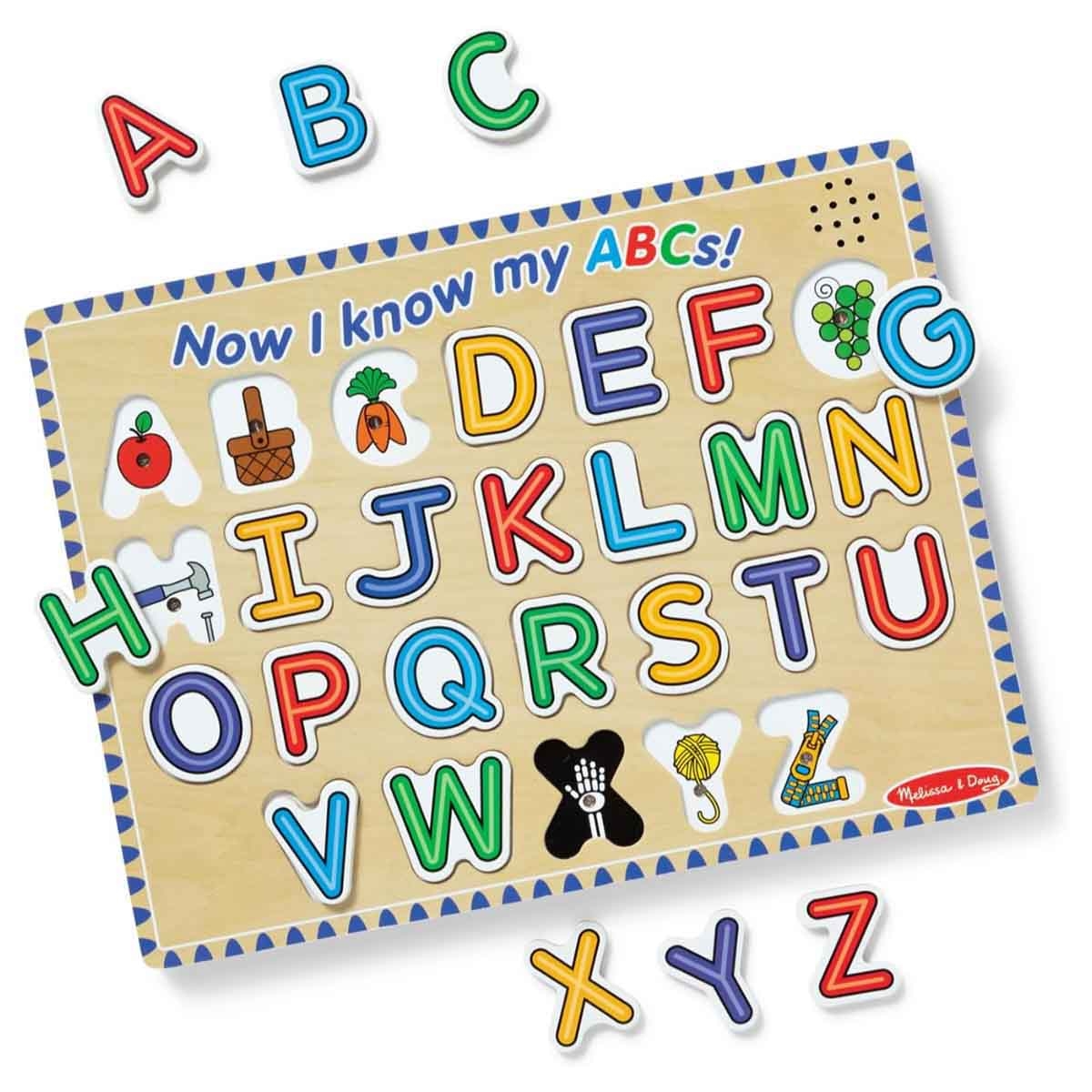 Melissa & Doug Wooden Alphabet Sound Puzzle Unisex, 3-4 Years