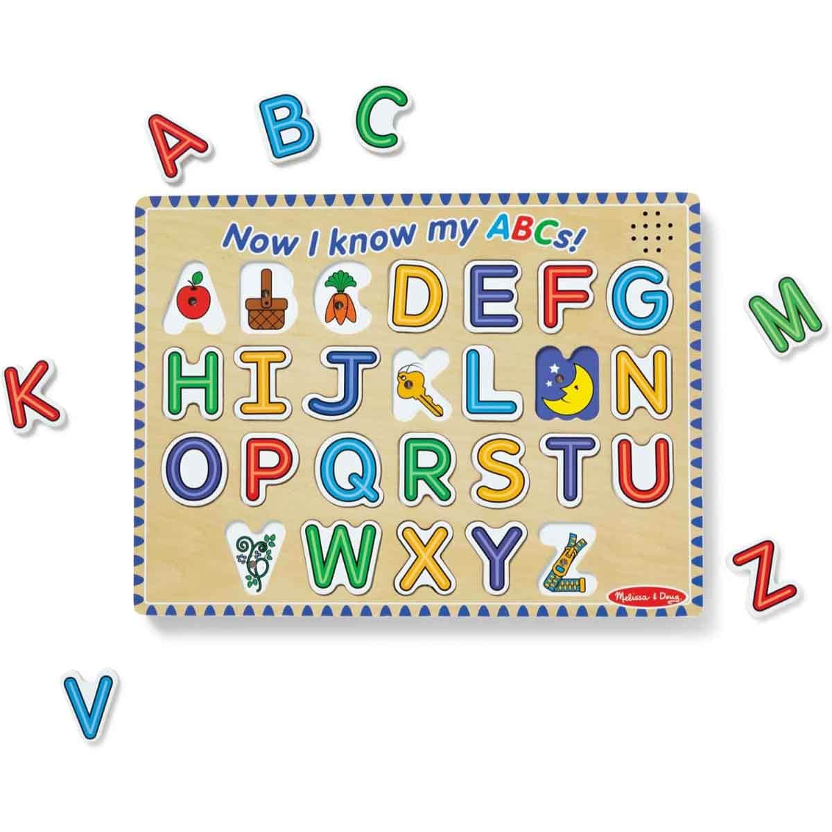 Melissa & Doug Wooden Alphabet Sound Puzzle Unisex, 3-4 Years
