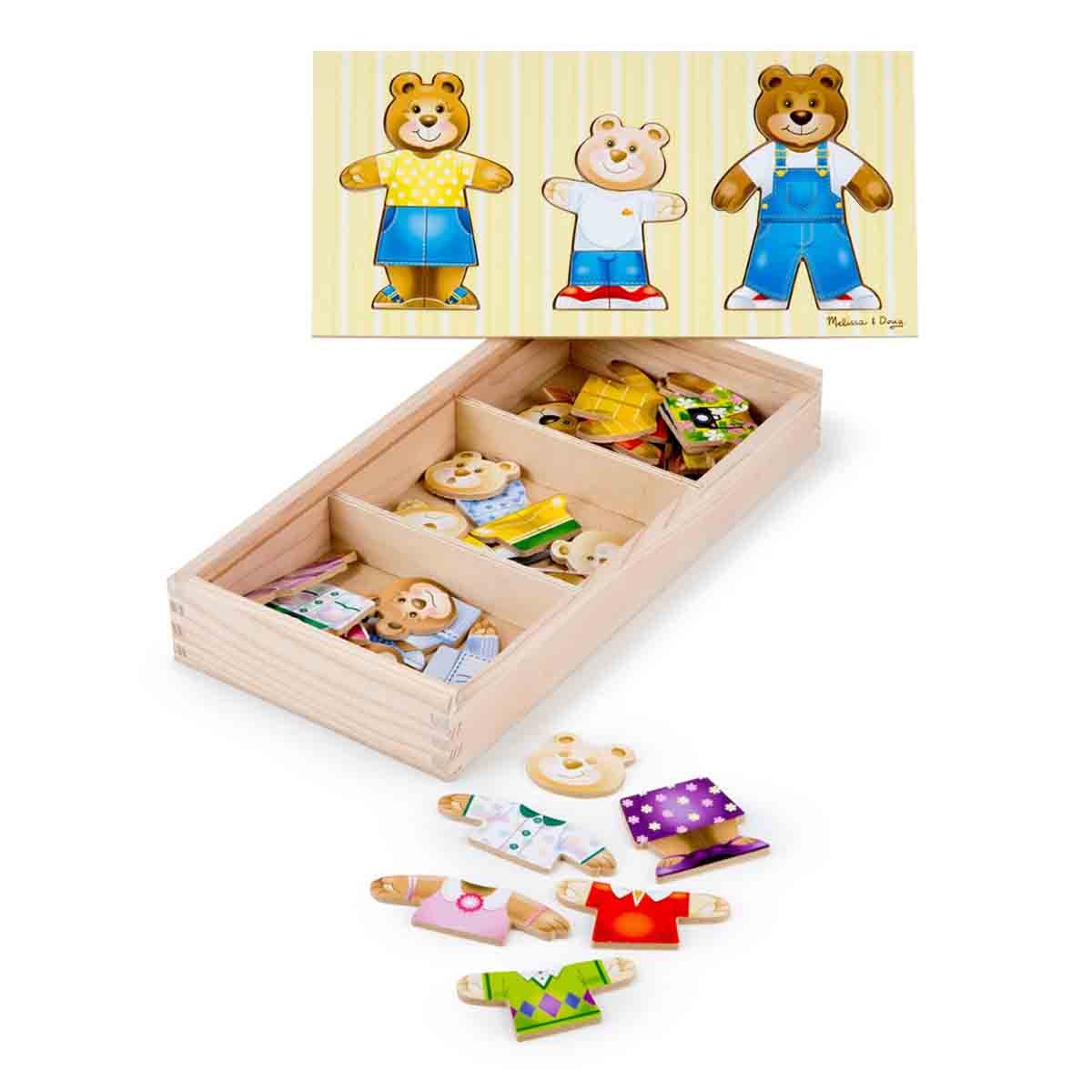 Melissa & Doug Wooden Bear Family Dress-Up Puzzle Unisex, 3-4 Years
