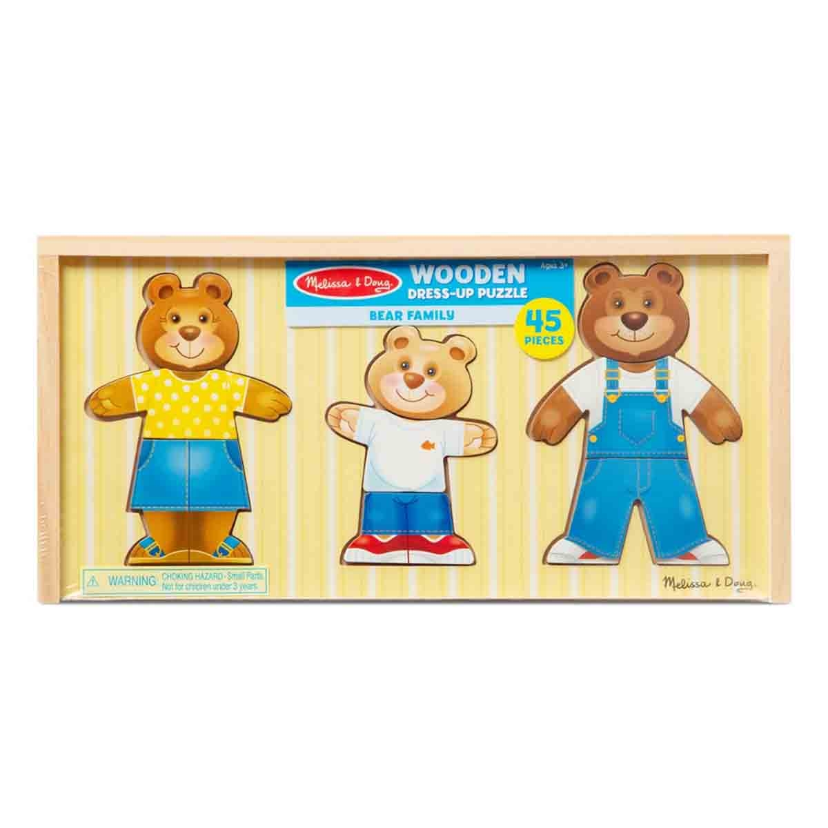 Melissa & Doug Wooden Bear Family Dress-Up Puzzle Unisex, 3-4 Years