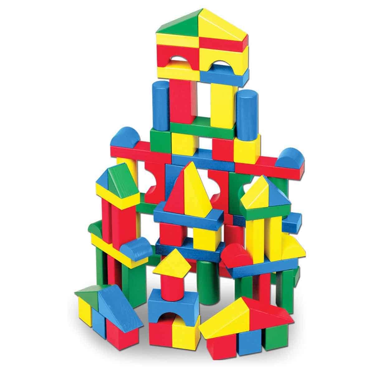 Melissa & Doug Wooden Building Blocks Set Unisex, 3-4 Years