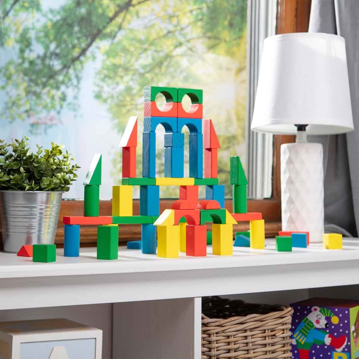 Melissa & Doug Wooden Building Blocks Set Unisex, 3-4 Years