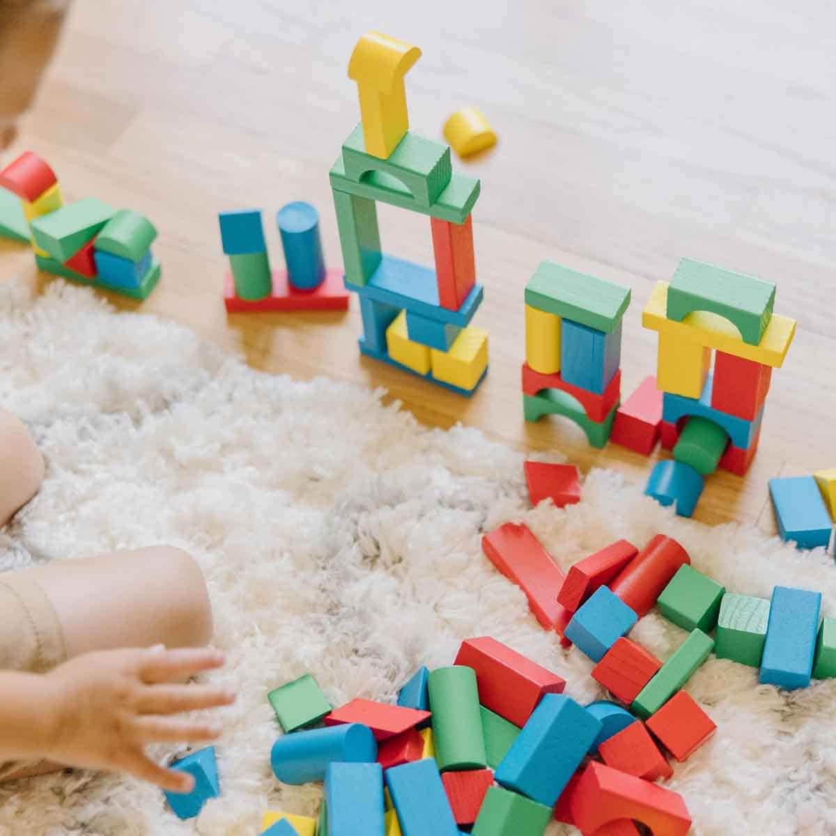 Melissa & Doug Wooden Building Blocks Set Unisex, 3-4 Years