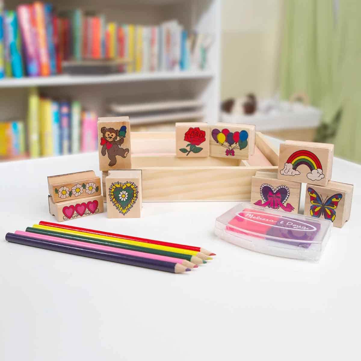 Melissa & Doug Wooden Friendship Stamp Set Unisex, 5-7 Years