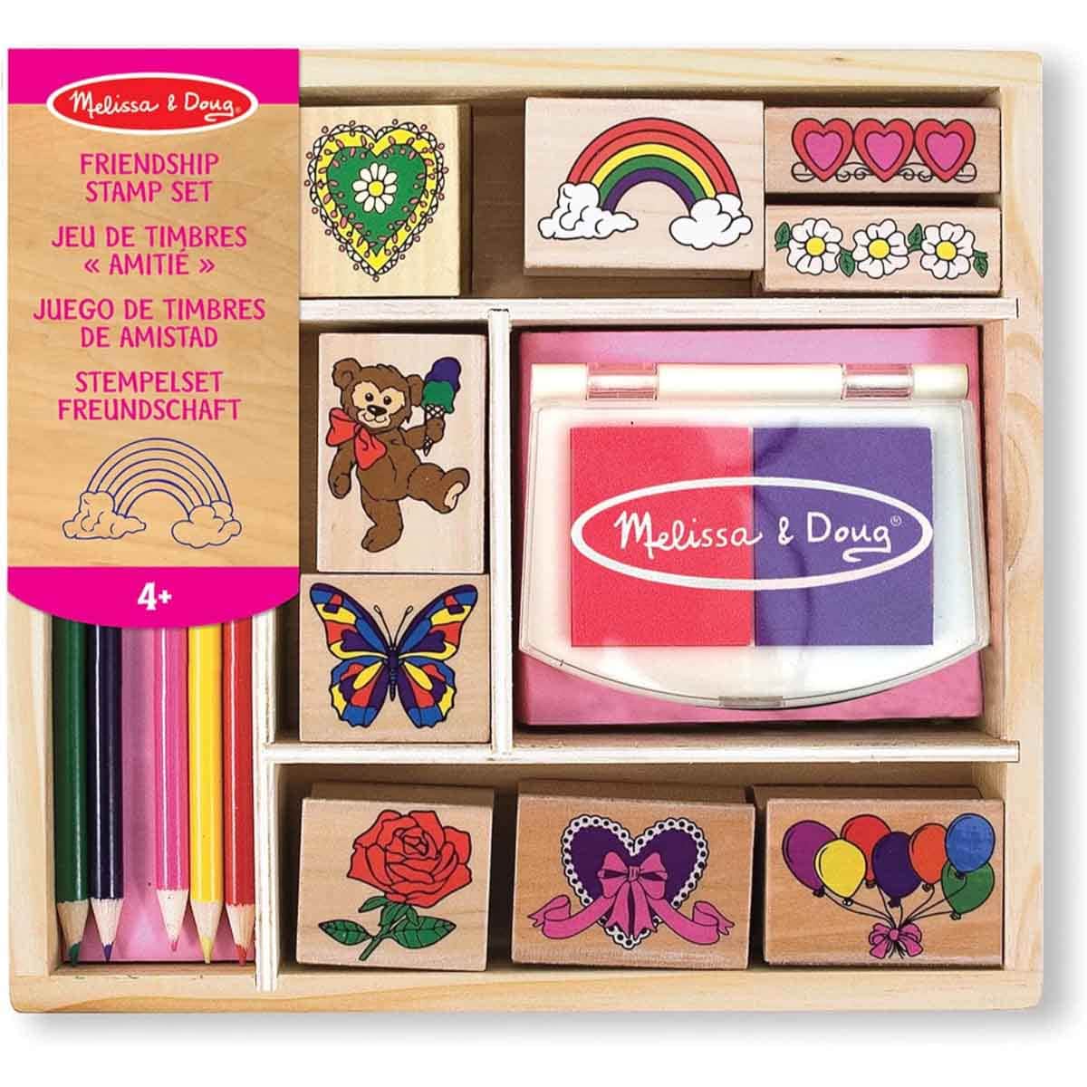 Melissa & Doug Wooden Friendship Stamp Set Unisex, 5-7 Years