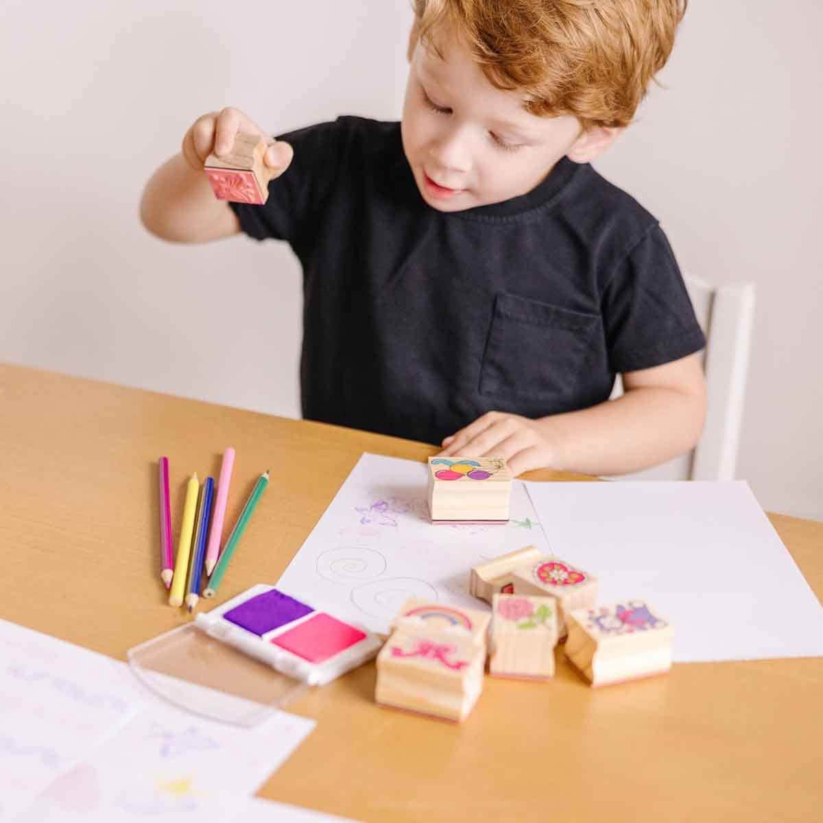 Melissa & Doug Wooden Friendship Stamp Set Unisex, 5-7 Years