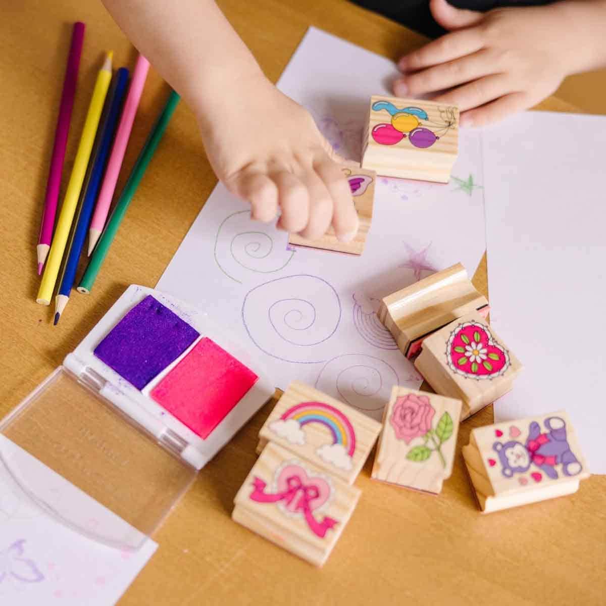 Melissa & Doug Wooden Friendship Stamp Set Unisex, 5-7 Years