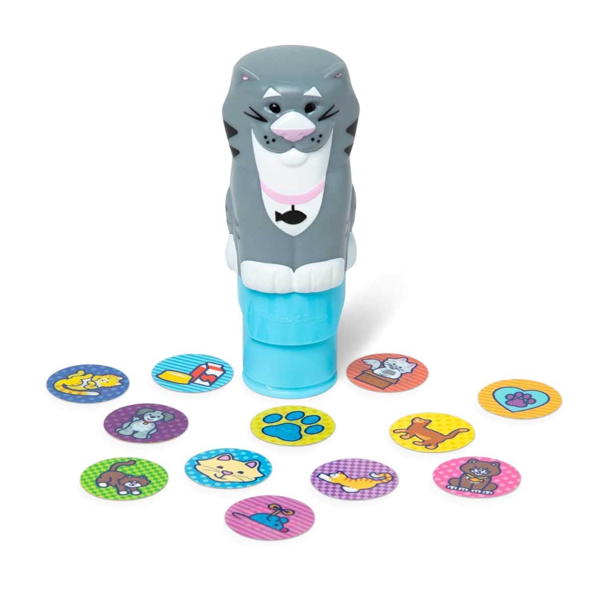 Melissa & Doug 24-Page Sticker Wow! Cat Activity Pad & Sticker Stamper Set Unisex, 3-4 Years