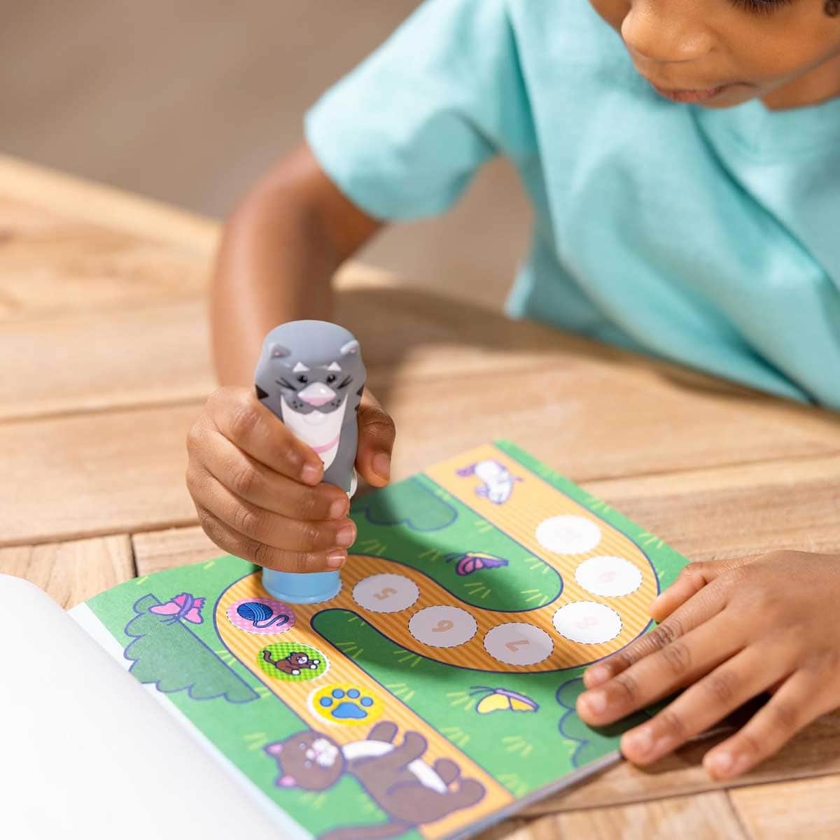 Melissa & Doug 24-Page Sticker Wow! Cat Activity Pad & Sticker Stamper Set Unisex, 3-4 Years