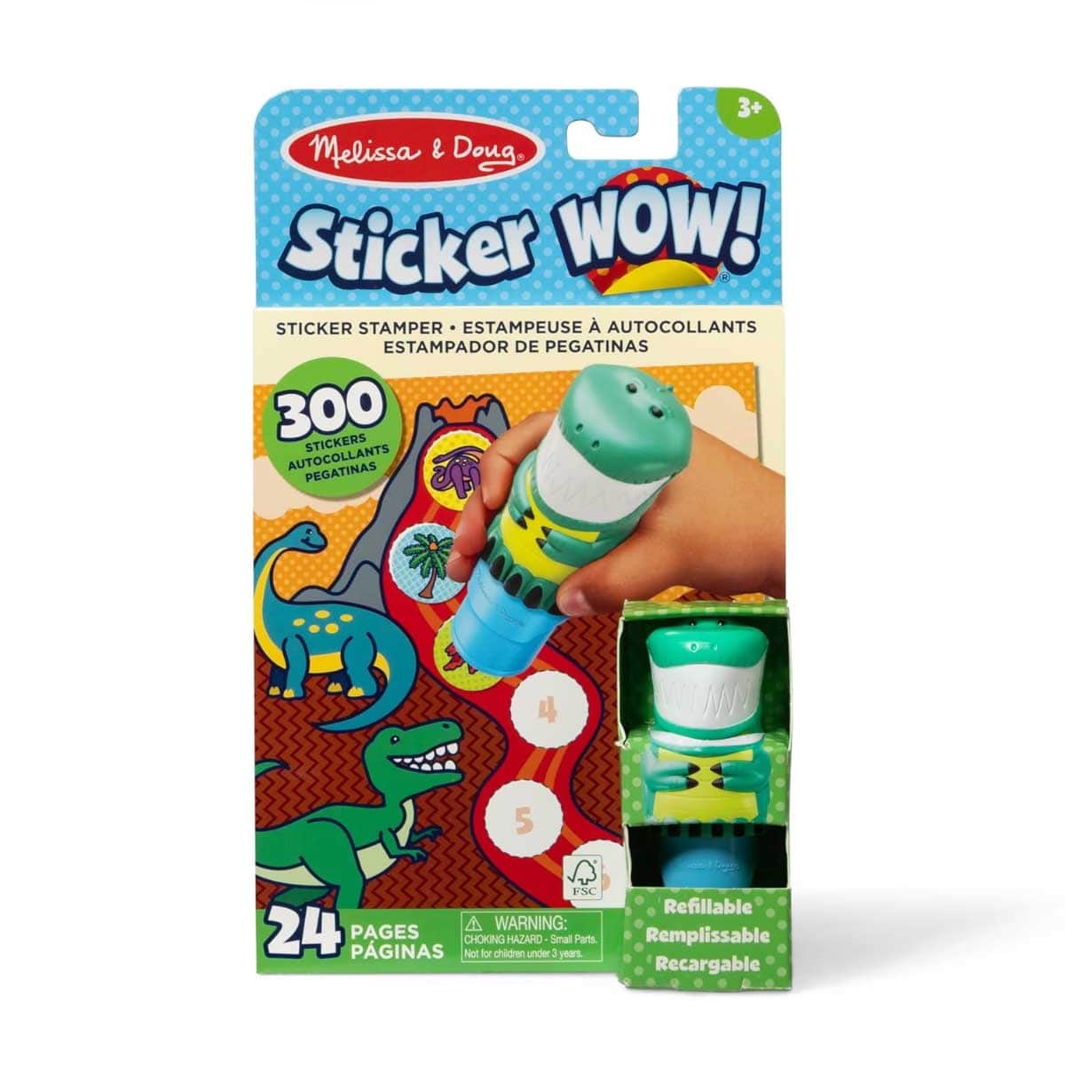 Melissa & Doug 24-Page Sticker Wow! Mini Activity Pad & Refill Stickers Set Unisex, 3-4 Years