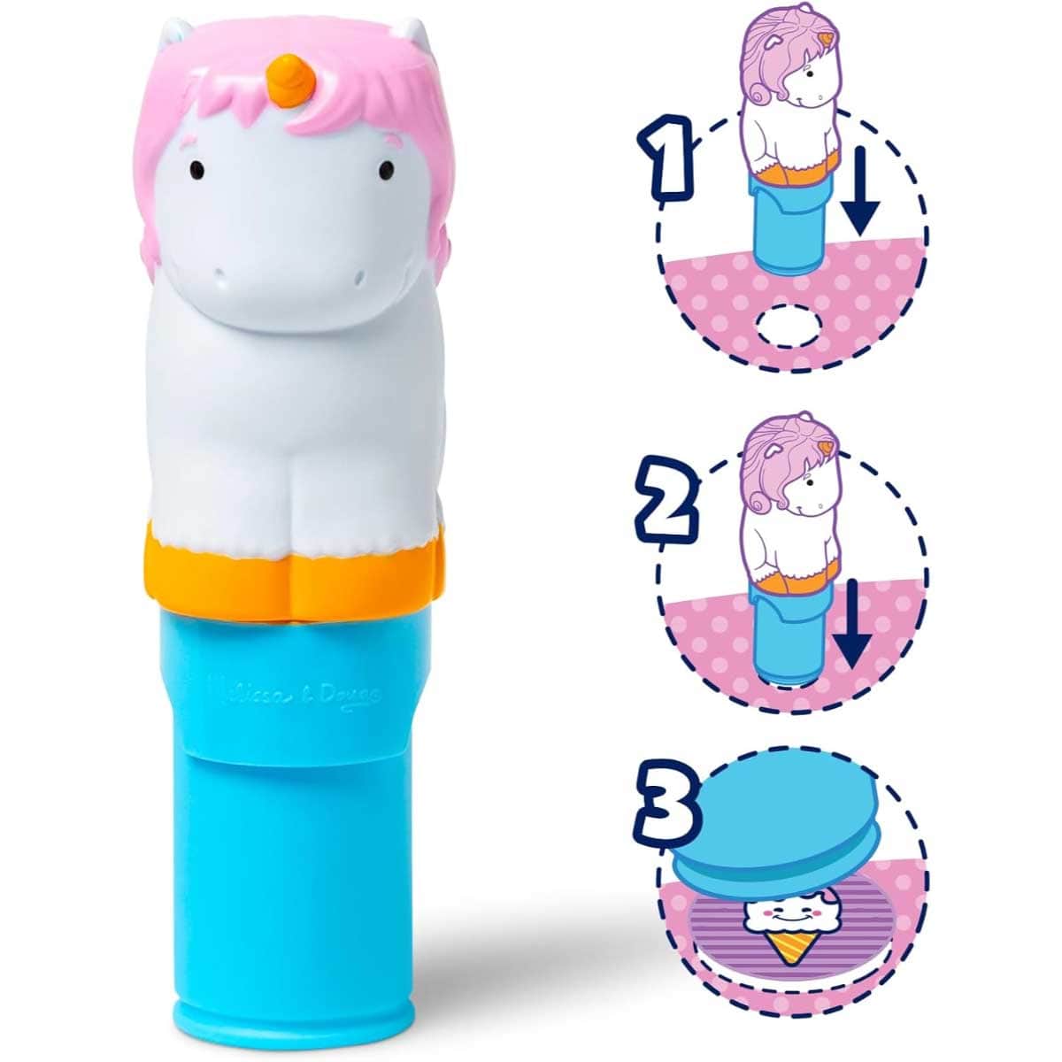 Melissa & Doug 24-Page Unicorn Sticker Wow! Activity Pad & Sticker Stamper Set Unisex, 3-4 Years