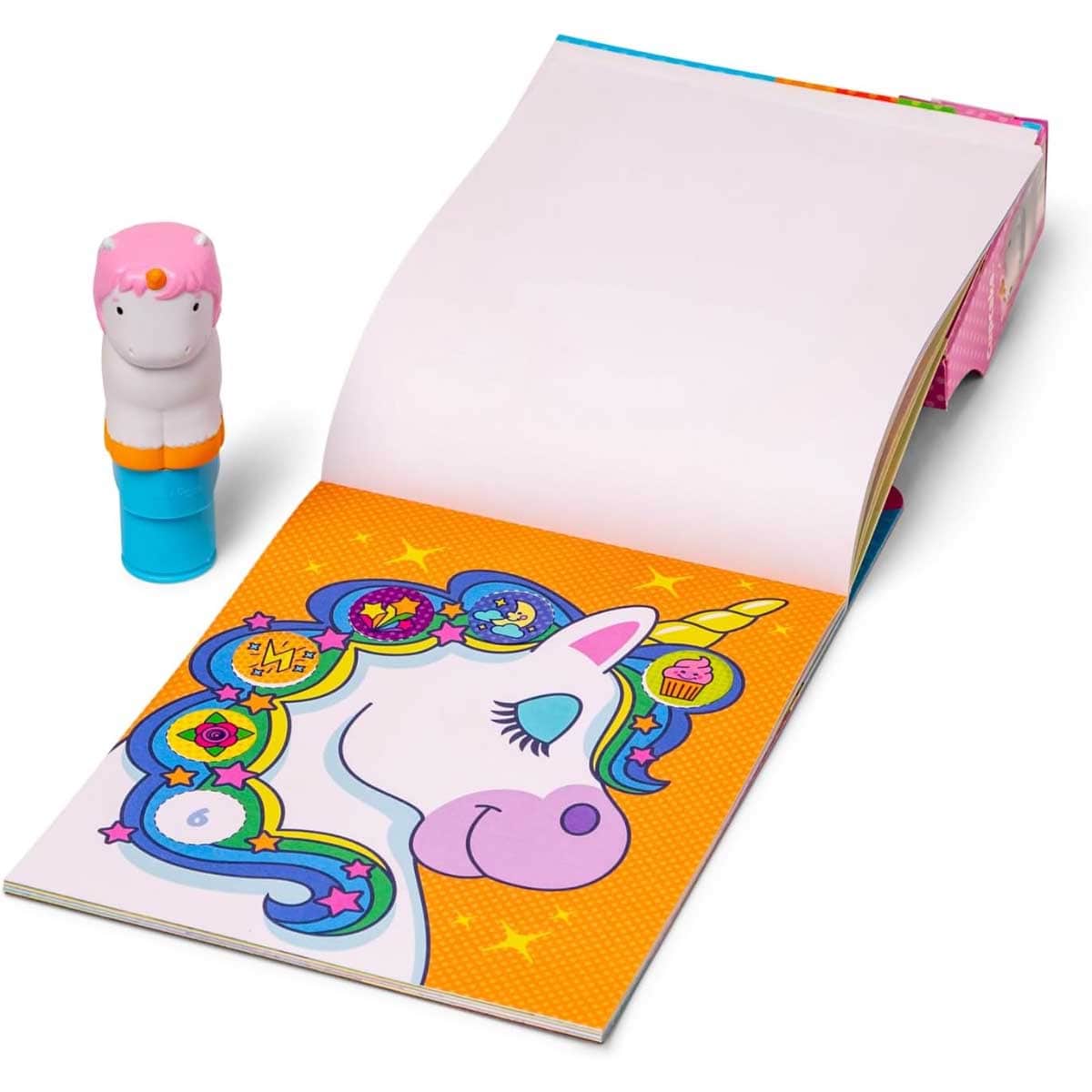 Melissa & Doug 24-Page Unicorn Sticker Wow! Activity Pad & Sticker Stamper Set Unisex, 3-4 Years