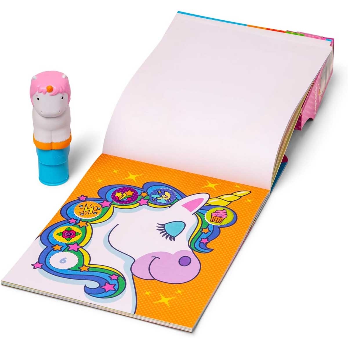 ميليسا آند دوغ مجموعة دفتر أنشطة ستيكر واو! اليونيكورن من 24 صفحة مع أداة ختم الملصقات للجنسين، 3-4 سنوات