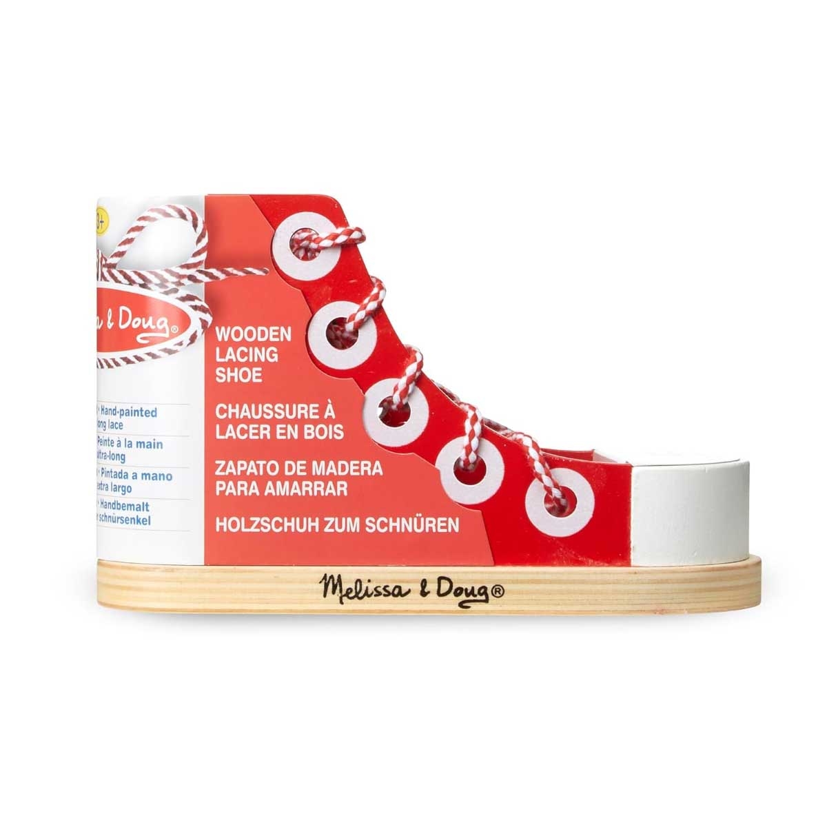 لعبة ميليسا آند دوغ التعليمية الفاخرة برباط الأحذية الخشبية، مناسبة للجنسين، من 3 إلى 4 سنوات