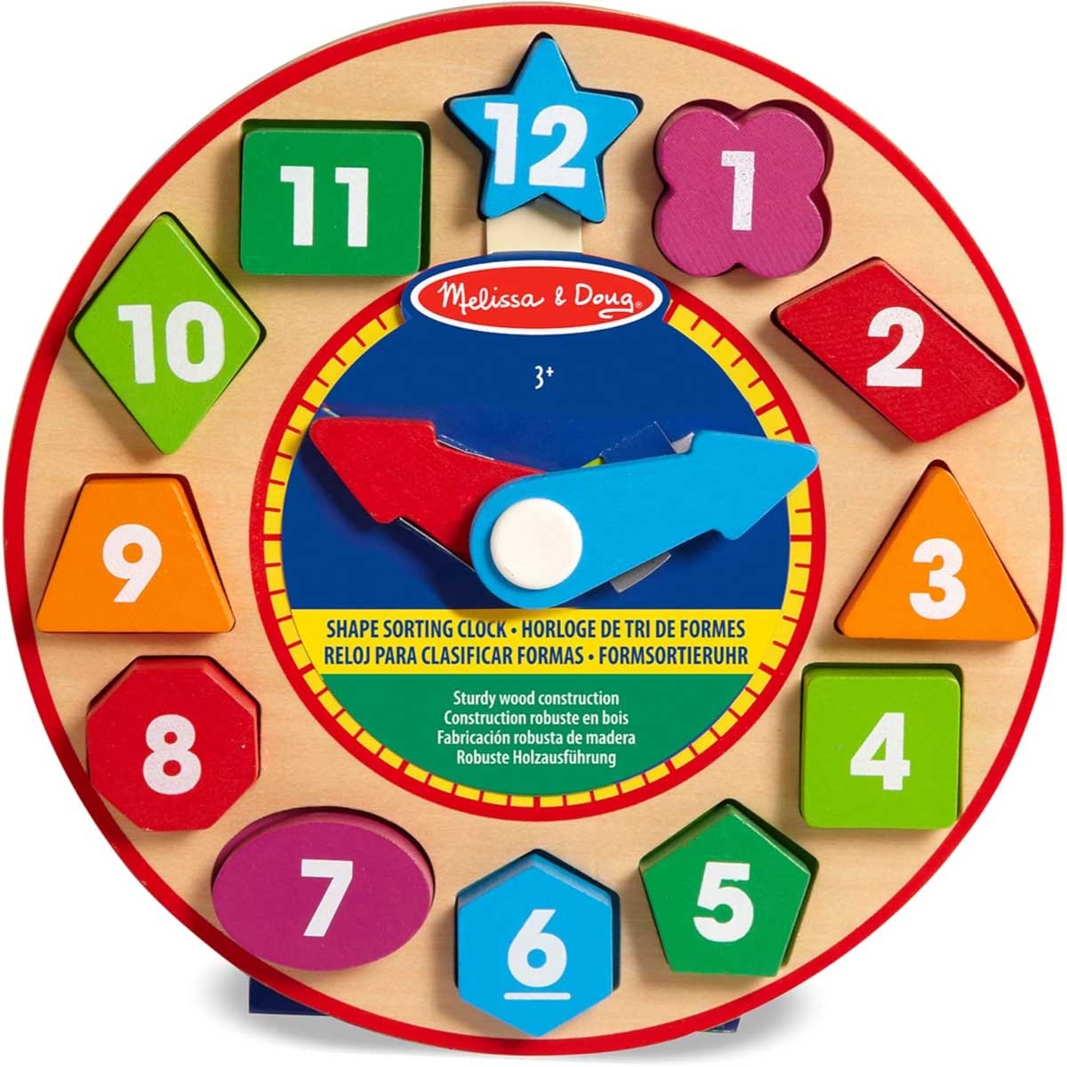 Melissa & Doug Shape Sorting Clock Wooden Educational Toy Unisex, 3-4 Years