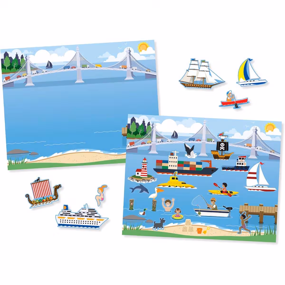 Melissa & Doug Vehicles Reusable Sticker Pad Unisex, 3-4 Years