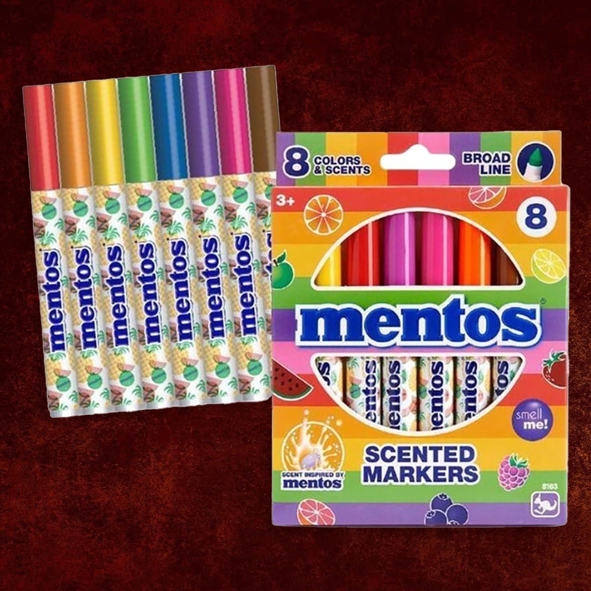 Mentos Scented Broadline Markers Unisex, 3-4 Years, Pack of 8