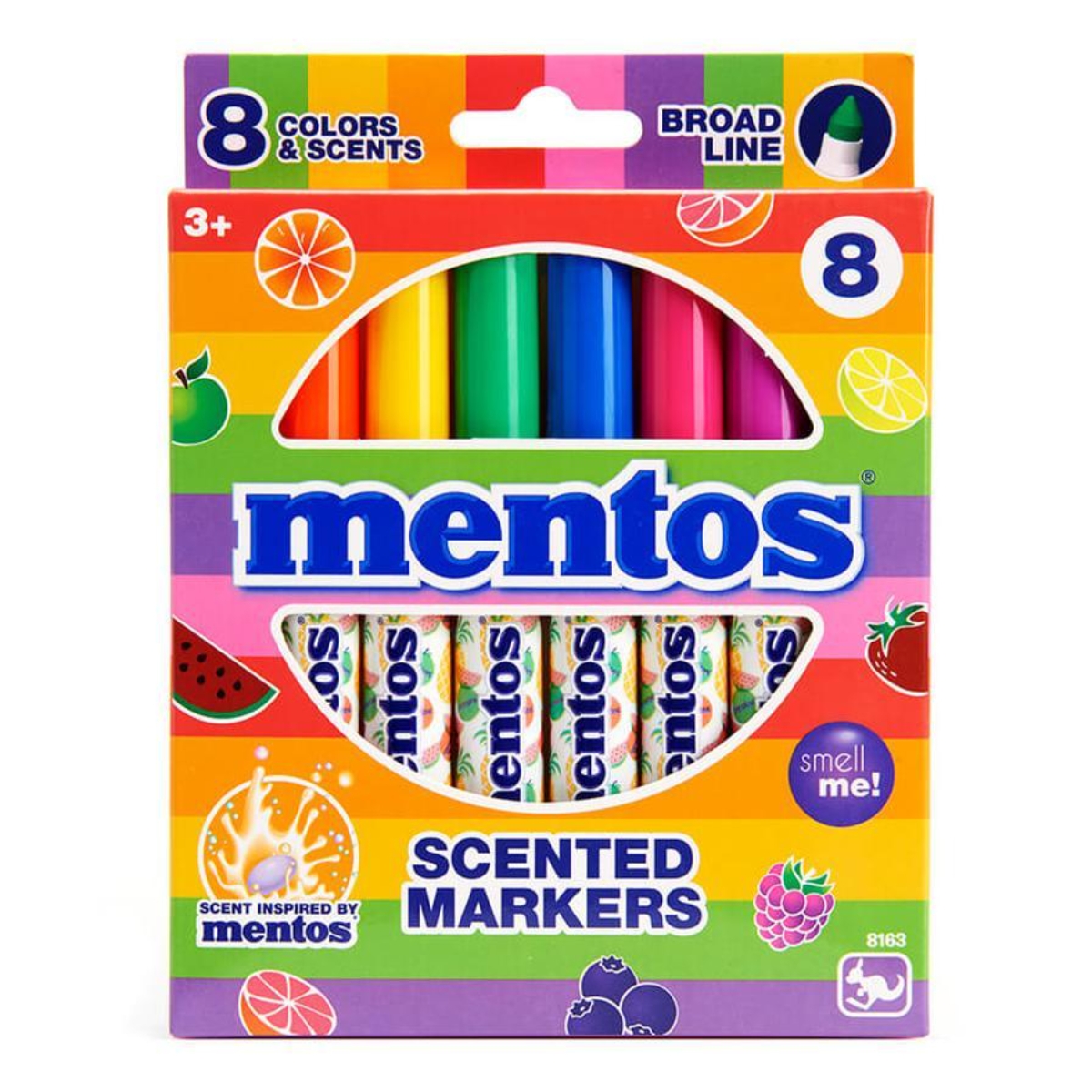 Mentos Scented Broadline Markers Unisex, 3-4 Years, Pack of 8