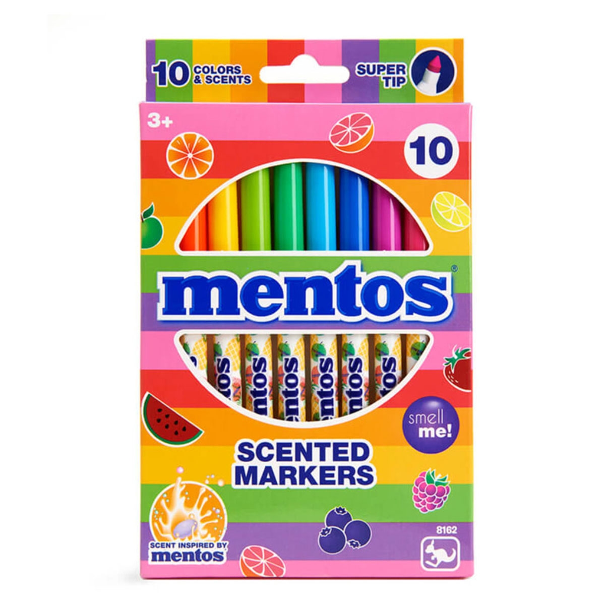 Mentos Scented Super Tip Markers Unisex, 3-4 Years, Pack of 10