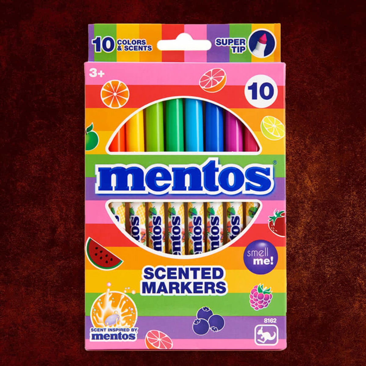 Mentos Scented Super Tip Markers Unisex, 3-4 Years, Pack of 10