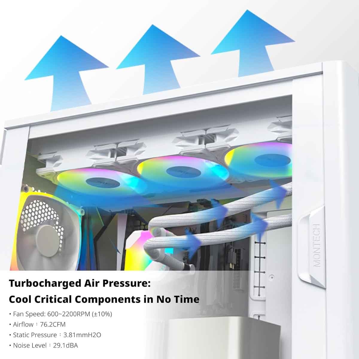 Montech White Metal Pro 12 ARGB Cooling Fan