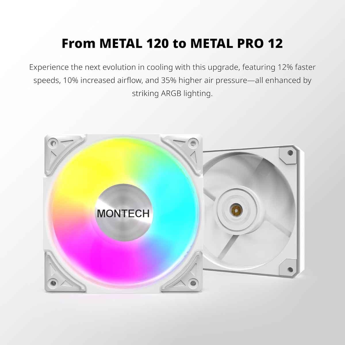 Montech White Metal Pro 12 ARGB Cooling Fan