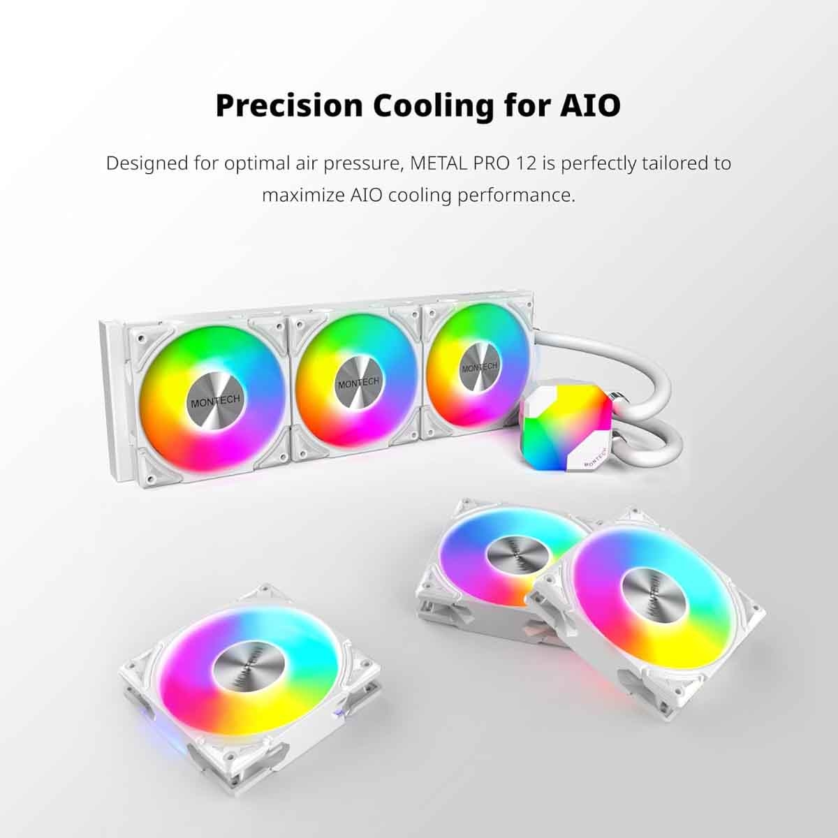 Montech White Metal Pro 12 ARGB Cooling Fan