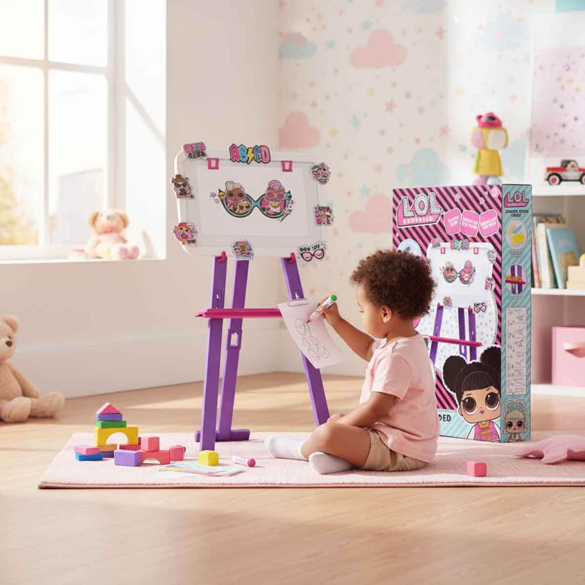 LOL Surprise! Double Sided Board Easel Playset Girls, 3-4 Years