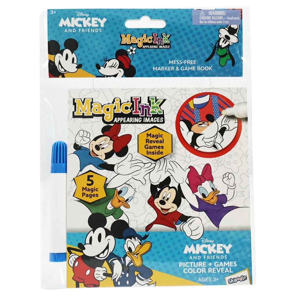 Mickey & Friends Activity Book + Mini Magic Ink Book with DohTime Surprise Egg + Squishy Sensory Foam & Slime Bag Bundle