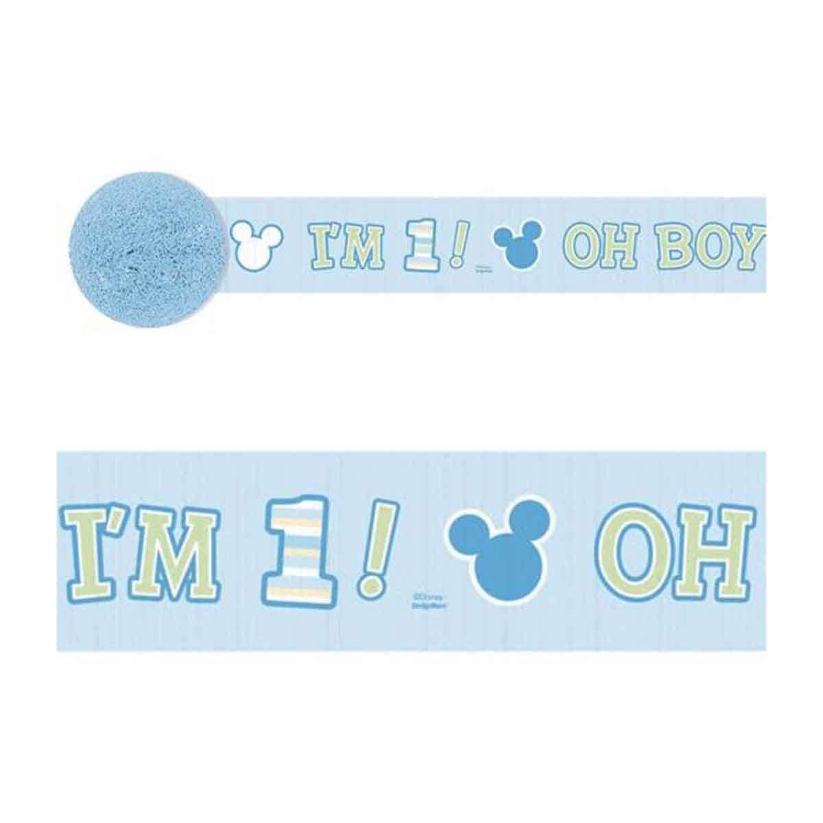 Mickey Mouse 360" 1st Birthday Crepe Streamer